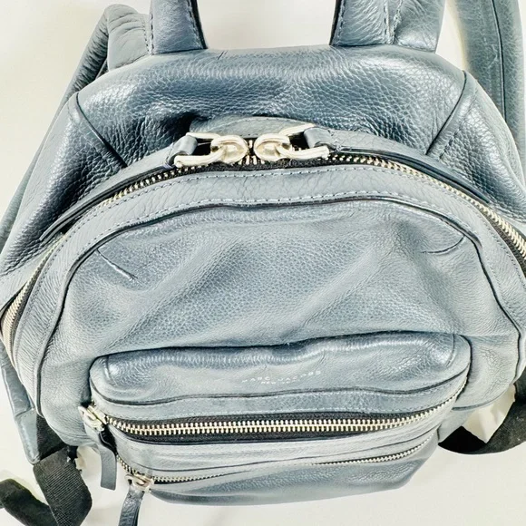 Marc Jacob's Navy Leather Moto Backpack - Picture 3 of 7
